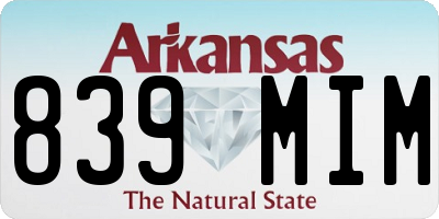 AR license plate 839MIM