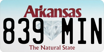 AR license plate 839MIN