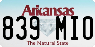 AR license plate 839MIO