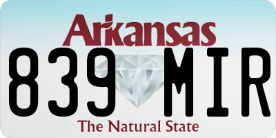 AR license plate 839MIR