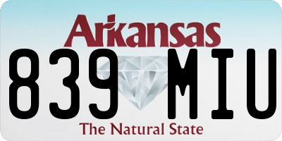 AR license plate 839MIU