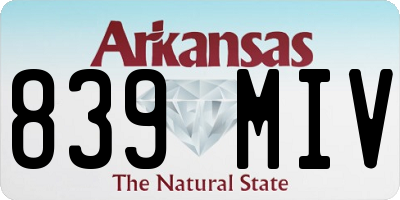 AR license plate 839MIV