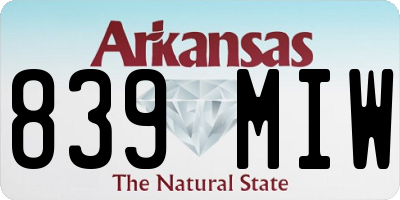AR license plate 839MIW