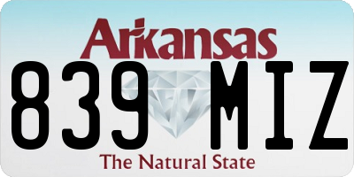 AR license plate 839MIZ