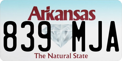AR license plate 839MJA