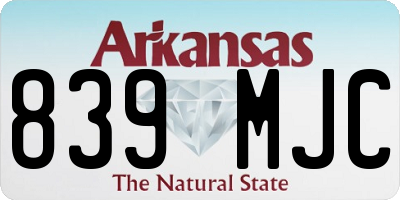 AR license plate 839MJC