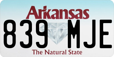 AR license plate 839MJE