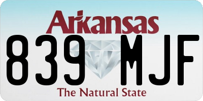 AR license plate 839MJF