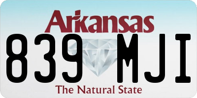 AR license plate 839MJI