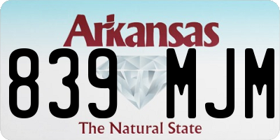 AR license plate 839MJM