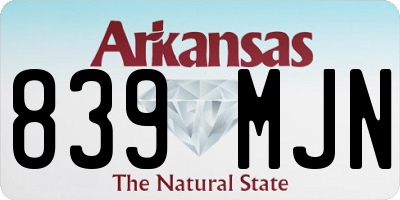 AR license plate 839MJN