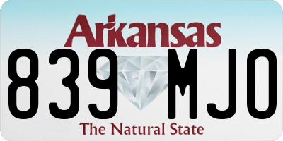 AR license plate 839MJO