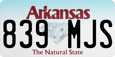 AR license plate 839MJS