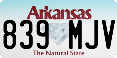 AR license plate 839MJV
