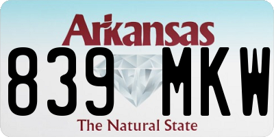 AR license plate 839MKW