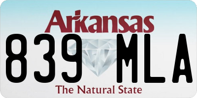 AR license plate 839MLA