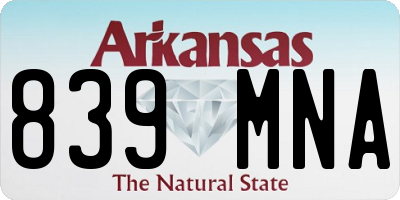 AR license plate 839MNA