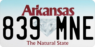 AR license plate 839MNE