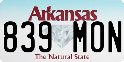 AR license plate 839MON
