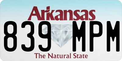 AR license plate 839MPM