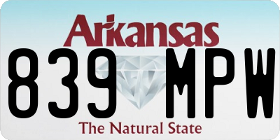 AR license plate 839MPW