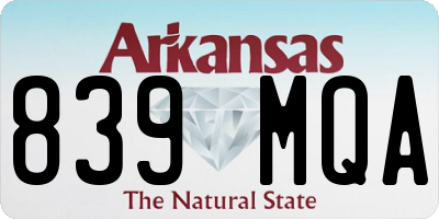 AR license plate 839MQA