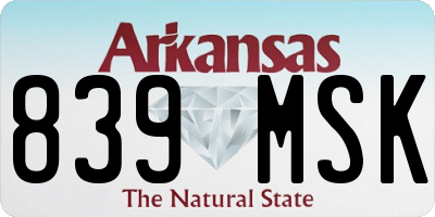 AR license plate 839MSK