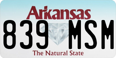 AR license plate 839MSM