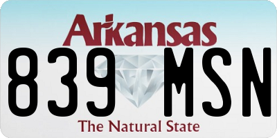 AR license plate 839MSN