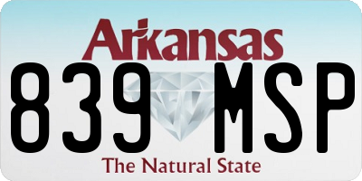 AR license plate 839MSP
