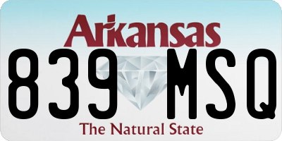 AR license plate 839MSQ