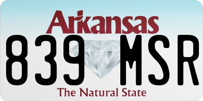 AR license plate 839MSR