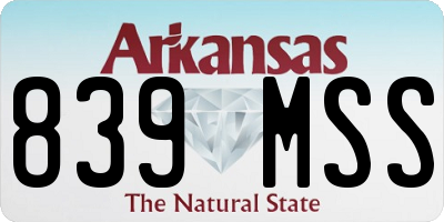AR license plate 839MSS