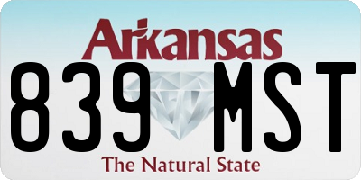 AR license plate 839MST