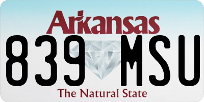 AR license plate 839MSU