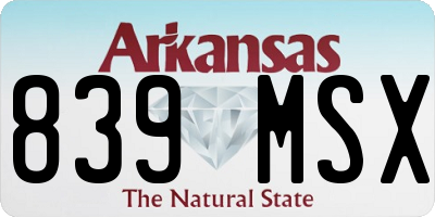 AR license plate 839MSX