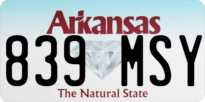AR license plate 839MSY