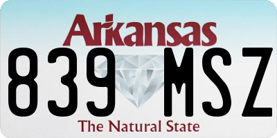AR license plate 839MSZ