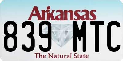 AR license plate 839MTC