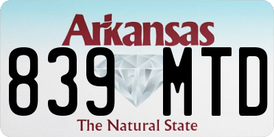 AR license plate 839MTD