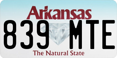 AR license plate 839MTE