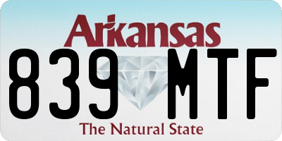 AR license plate 839MTF