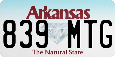 AR license plate 839MTG