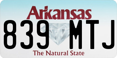 AR license plate 839MTJ