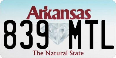 AR license plate 839MTL