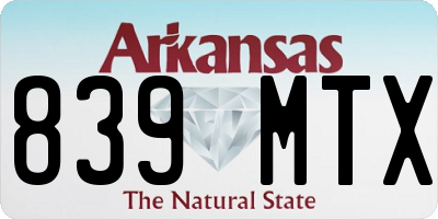 AR license plate 839MTX