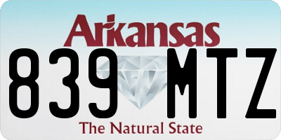 AR license plate 839MTZ