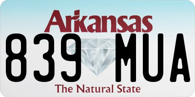 AR license plate 839MUA
