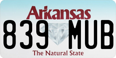 AR license plate 839MUB