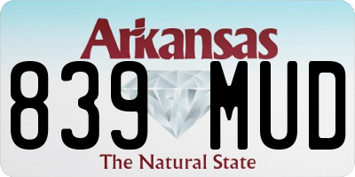 AR license plate 839MUD
